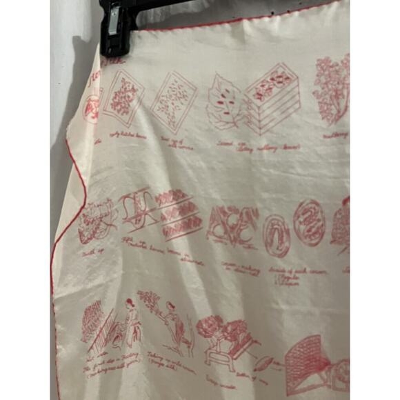 Vintage International Silk Association Made In Japan Silk Handkerchief Red White - Picture 4 of 9